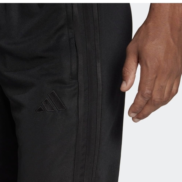 Adidas 3 stripe black Tricot track pants, mens Size Large - Picture 3 of 14